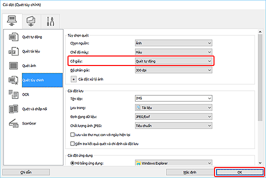 hình: Hộp thoại Cài đặt